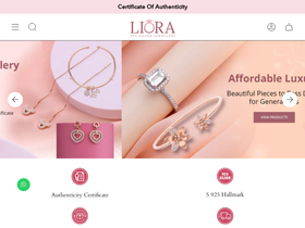 LIORA - 925 Silver Jewellery website screenshot