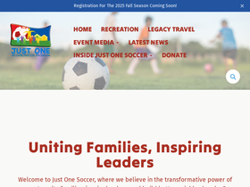 justonesoccer.org homepage screenshot