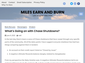 'milesearnandburn.com' screenshot