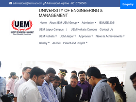 'uem.edu.in' screenshot