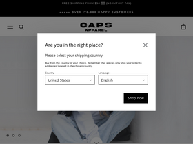 'capsapparel.com' screenshot