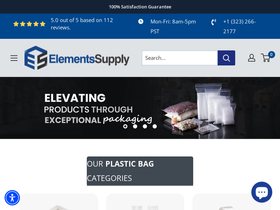 Elements Supply homepage screenshot