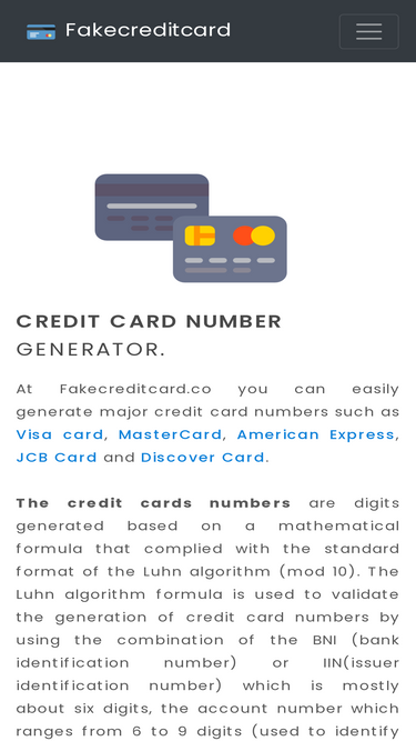 Valid Credit Card Generator and Validator