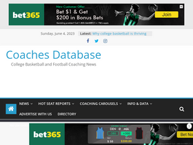 'coachesdatabase.com' screenshot