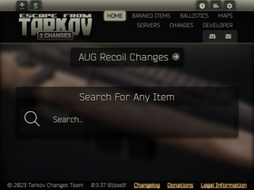 'tarkov-changes.com' screenshot