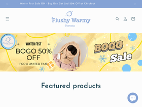 plushywarmy.ca homepage screenshot