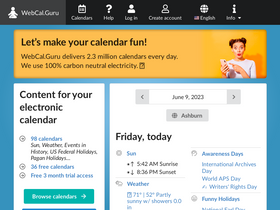 'webcal.guru' screenshot
