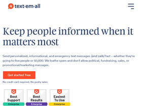 'text-em-all.com' screenshot