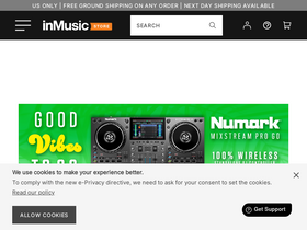 'inmusicstore.com' screenshot