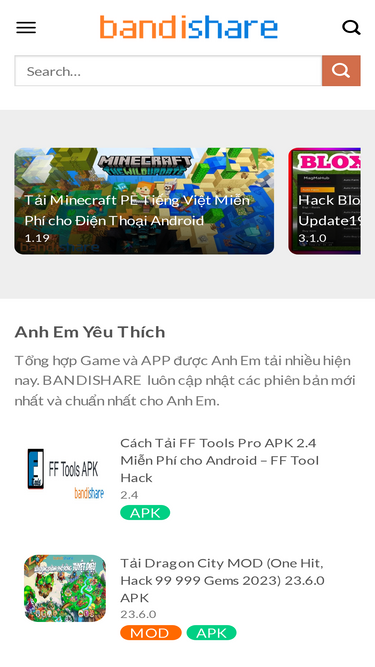 Bandishare - Chia sẻ Game MOD, Apps APK Miễn Phí cho Android