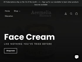 aeemelia.com homepage screenshot