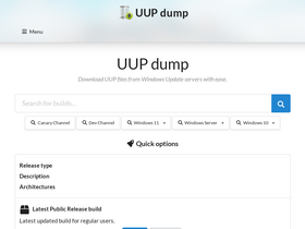 'uupdump.net' screenshot
