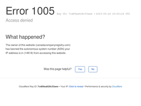 'canadacompanyregistry.com' screenshot