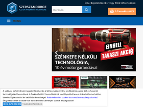 'szerszamdoboz.hu' screenshot