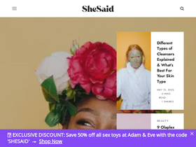 'shesaid.com' screenshot