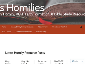 'frtonyshomilies.com' screenshot