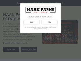 Maan Farms Wine homepage screenshot