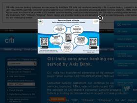 'citibank.co.in' screenshot