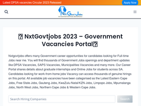 'mpumalanga.nxtgovtjobs.com' screenshot