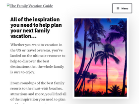 'thefamilyvacationguide.com' screenshot