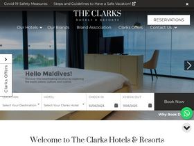 'theclarkshotels.com' screenshot