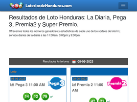 'loteriasdehonduras.com' screenshot