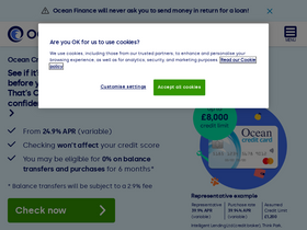 'oceanfinance.co.uk' screenshot