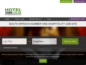 'hoteljobs.co.za' screenshot