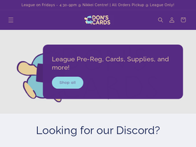 donscards.ca homepage screenshot