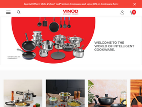 'vinodcookware.com' screenshot