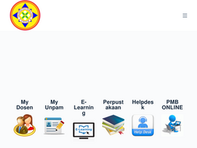 'unpam.ac.id' screenshot