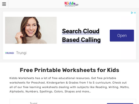 'kiddoworksheets.com' screenshot