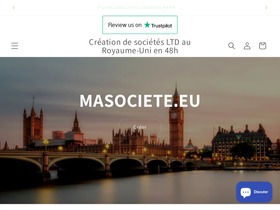 Masociete.eu - Créez votre société UK en moins de 48h website screenshot
