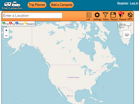 'freecampsites.net' screenshot