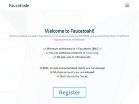 'faucetoshi.com' screenshot
