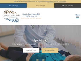 'coloradocolonandrectalspecialists.com' screenshot