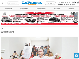 'laprensadecoahuila.com.mx' screenshot