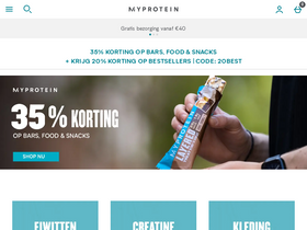 'myprotein.be' screenshot