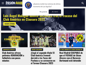 'pasionaguila.com' screenshot