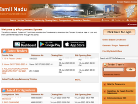 'tntenders.gov.in' screenshot