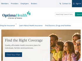'optimahealth.com' screenshot