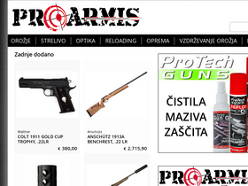 'proarmis.si' screenshot