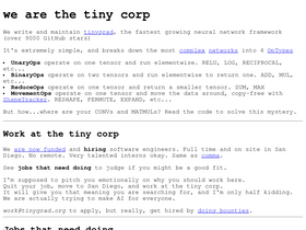 'tinygrad.org' screenshot