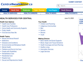 'centralhealthline.ca' screenshot