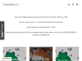 toadally.co.uk homepage screenshot