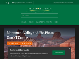 'luminous-landscape.com' screenshot