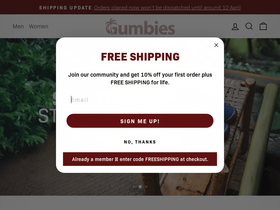 Gumbies homepage screenshot