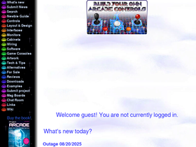 'arcadecontrols.com' screenshot
