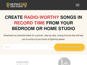 'orpheusaudioacademy.com' screenshot
