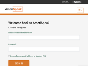 'amerispeak.org' screenshot